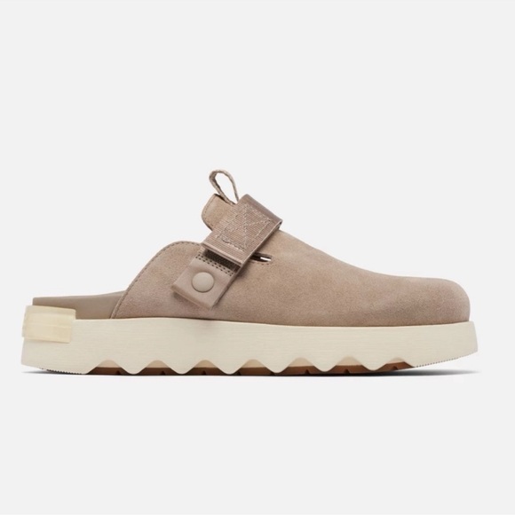 Sorel Shoes - Sorel Viibe Clog Women’s Size 8 Taupe Honey Suede Slip On Platform Shoes